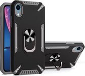 PC + TPU-beschermhoes met 360 graden draaibare ringhouder voor iPhone XR (grijs)