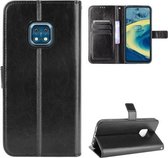 Voor Nokia XR20 Crazy Horse Textuur Horizontale Flip Leather Case met Houder & Kaartsleuven & Lanyard (Zwart)