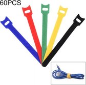 60 PCS T-vormige kabel organizer riem Nylon winder gesp, lengte: 15 cm (kleur willekeurige levering)