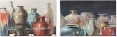 Schilderij DKD Home Decor Canvas Vaas (2 pcs) (90 x 2.7 x 60 cm)