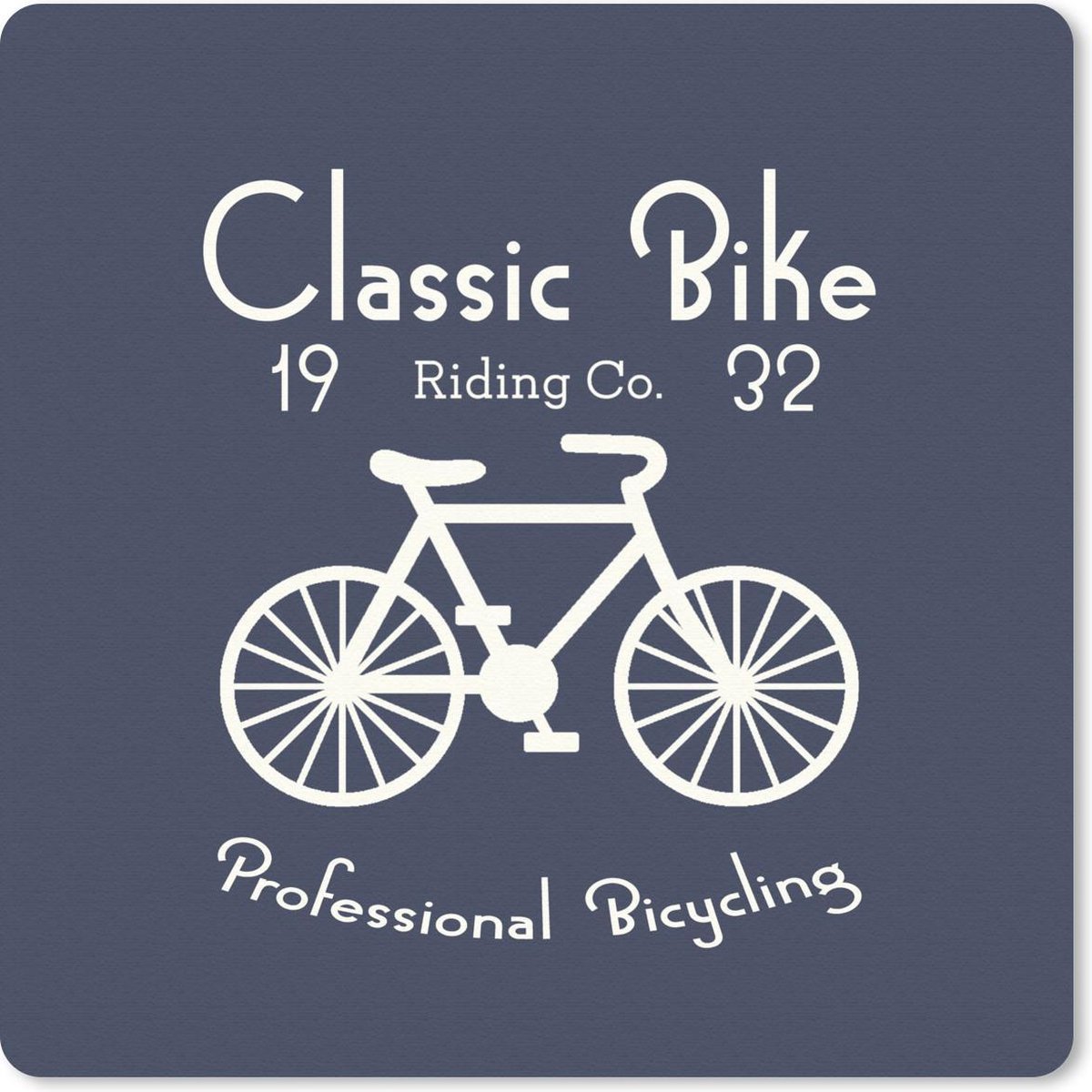 Muismat 30x30 cm - Mousepad Vintage - Fiets - Tekst - Muismatten