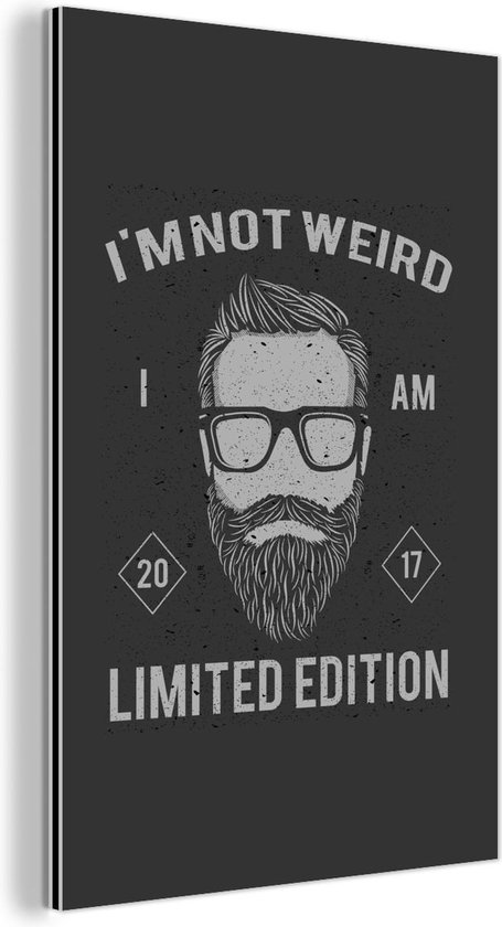 Décoration murale Métal - Aluminium Peinture Industrielle - Vintage - Barbe - Verres - 60x90 cm - Dibond - Photo sur aluminium - Décoration murale industrielle - Pour le salon / chambre