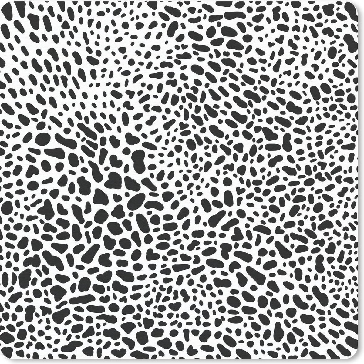 Muismat 30x30 cm - Mousepad Patronen - Panterprint - Zwart - Wit - Muismatten