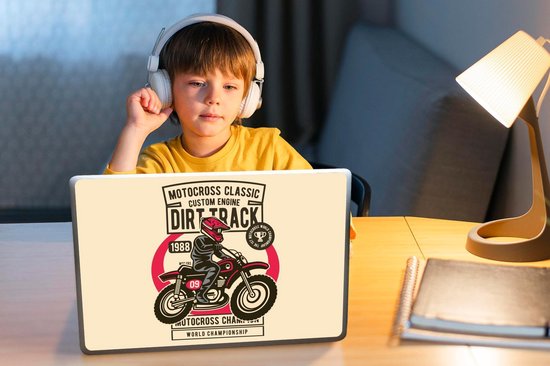 Sticker ordinateur portable - 12,3 pouces - Moteur - Vintage - Dessin