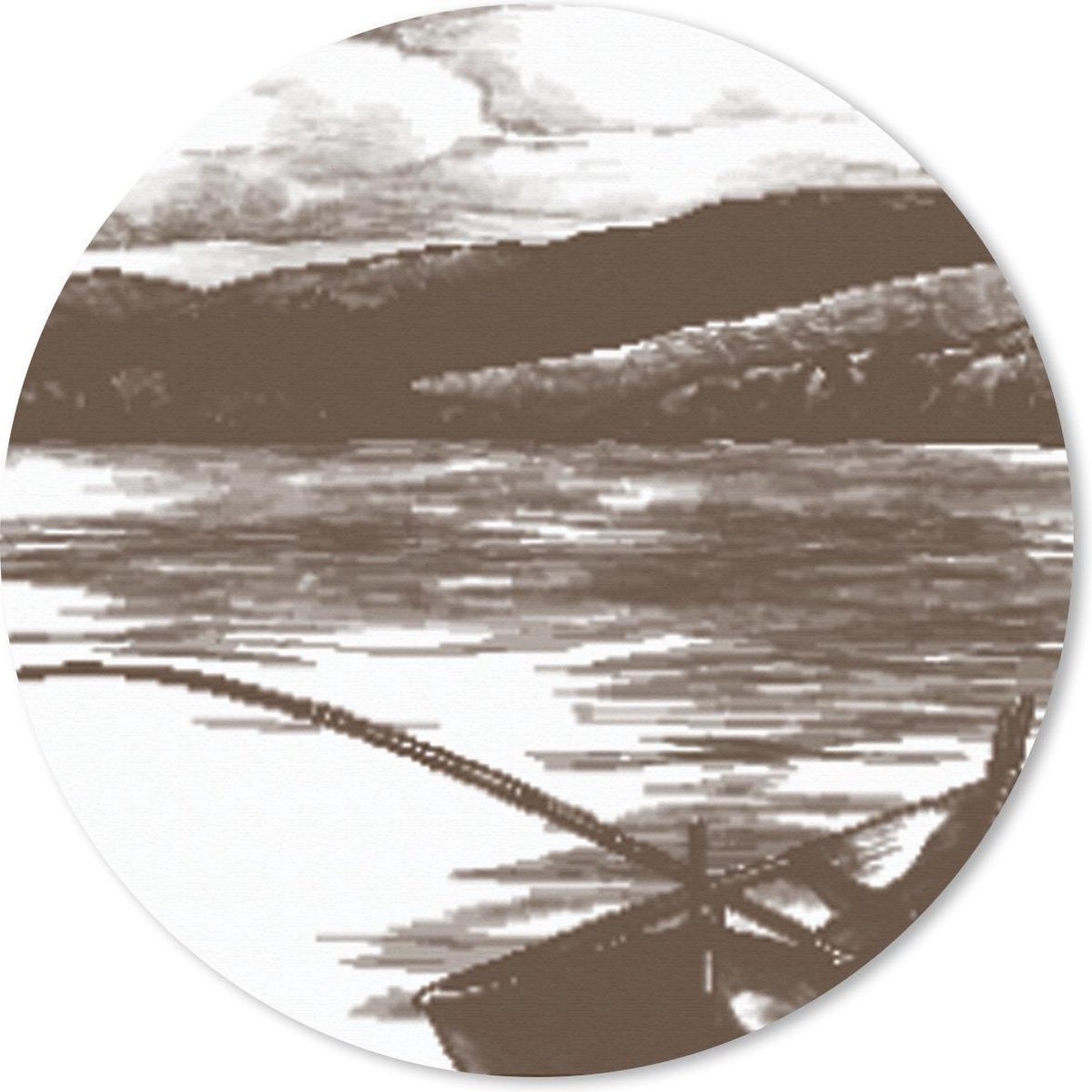Muismat rond 30x30 cm - Mousepad Boot - Zee - Vishengel - Ronde muismatten