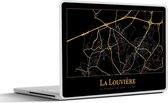 Laptop sticker - 15.6 inch - Kaart - La Louvière - Zwart - Goud - 36x27,5cm - Laptopstickers - Laptop skin - Cover