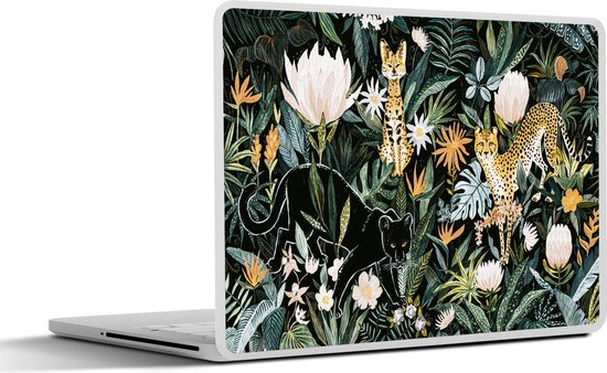 Laptop sticker - 14 inch - Jungle - Dieren - Planten - 32x5x23x5cm - Laptopstickers - Laptop skin - Cover