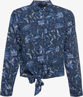 Jazlyn geknoopte dames blouse paisley print - Blauw - Maat 3XL