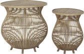 Bijzettafel DKD Home Decor Rotan (2 pcs) (61 x 61 x 62 cm) (41 x 41 x 53 cm)