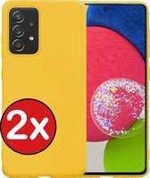 Samsung A52s Hoesje 5G Siliconen Case Back Cover Hoes - Samsung Galaxy A52s Hoesje Cover Hoes Siliconen - Geel - 2 PACK