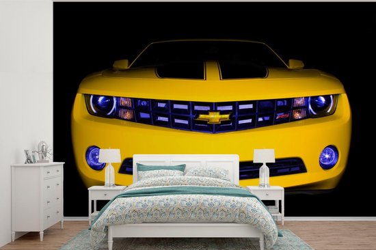 Murale - Papier peint photo Chevrolet - Camaro - Jaune - Largeur 450 cm x  hauteur 300 cm 