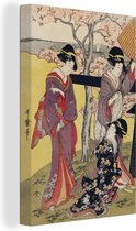 Canvas Schilderij Kimono - Vrouw - Japan - 20x30 cm - Wanddecoratie