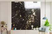 Behang - Fotobehang Marmer - Luxe - Glitter - Zwart - Breedte 220 cm x hoogte 220 cm