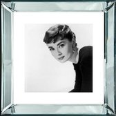 50 x 50 cm - Spiegellijst met prent - Audrey Hepburn - prent achter glas