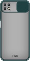 MOFI Samsung Galaxy A22 5G Hoesje Camera Slider Back Cover Groen
