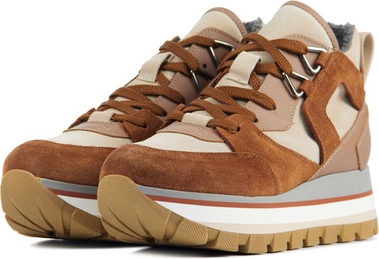 JANET \u0026 JANET Vrouwen Leren Hoge sneakers / Damesschoenen 02052 - Bruin -  Maat 39 | bol