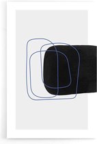 Walljar - Shape Blue Line - Muurdecoratie - Poster