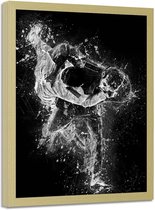 Foto in frame , Judo gevecht  ​, 70x100cm , Zwart wit  , Premium print