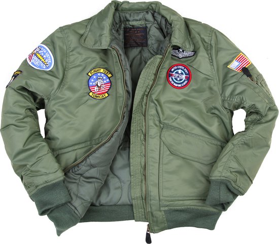 Fostex Garments - Kids CWU-flight jacket (kleur: Groen / maat: XXS)