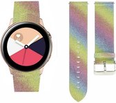 Strap-it Smartwatch bandje 20mm - Leer glitter bandje geschikt voor Samsung Galaxy Watch 3 41mm / Galaxy Watch 1 42mm / Gear Sport / Galaxy Watch Active & Active 2 / Galaxy Watch 4