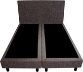 Bedworld Boxspring 140x210 - Linnenlook - Donker grijs (S05)