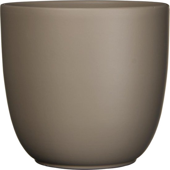Tusca bloempot groot, mat taupe