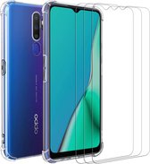 Anti-Shock transparant hoesje silicone met 2 Pack Tempered glas Screen Protector Geschikt voor: OPPO A9 2020 / OPPO A5 2020