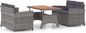 Medina 3-delige Loungeset met kussens poly rattan grijs