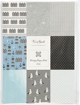 designpapier blok blauw 21 x 30 cm 24 vellen