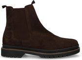 Manfield - Heren - Donkerbruine suède chelsea boots - Maat 45