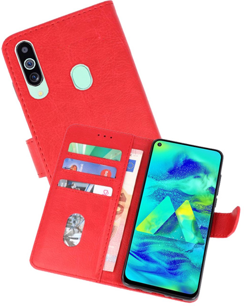 Hoesje Geschikt voor Samsung Galaxy M40 - Kaarthouder Book Case Telefoonhoesje - Rood