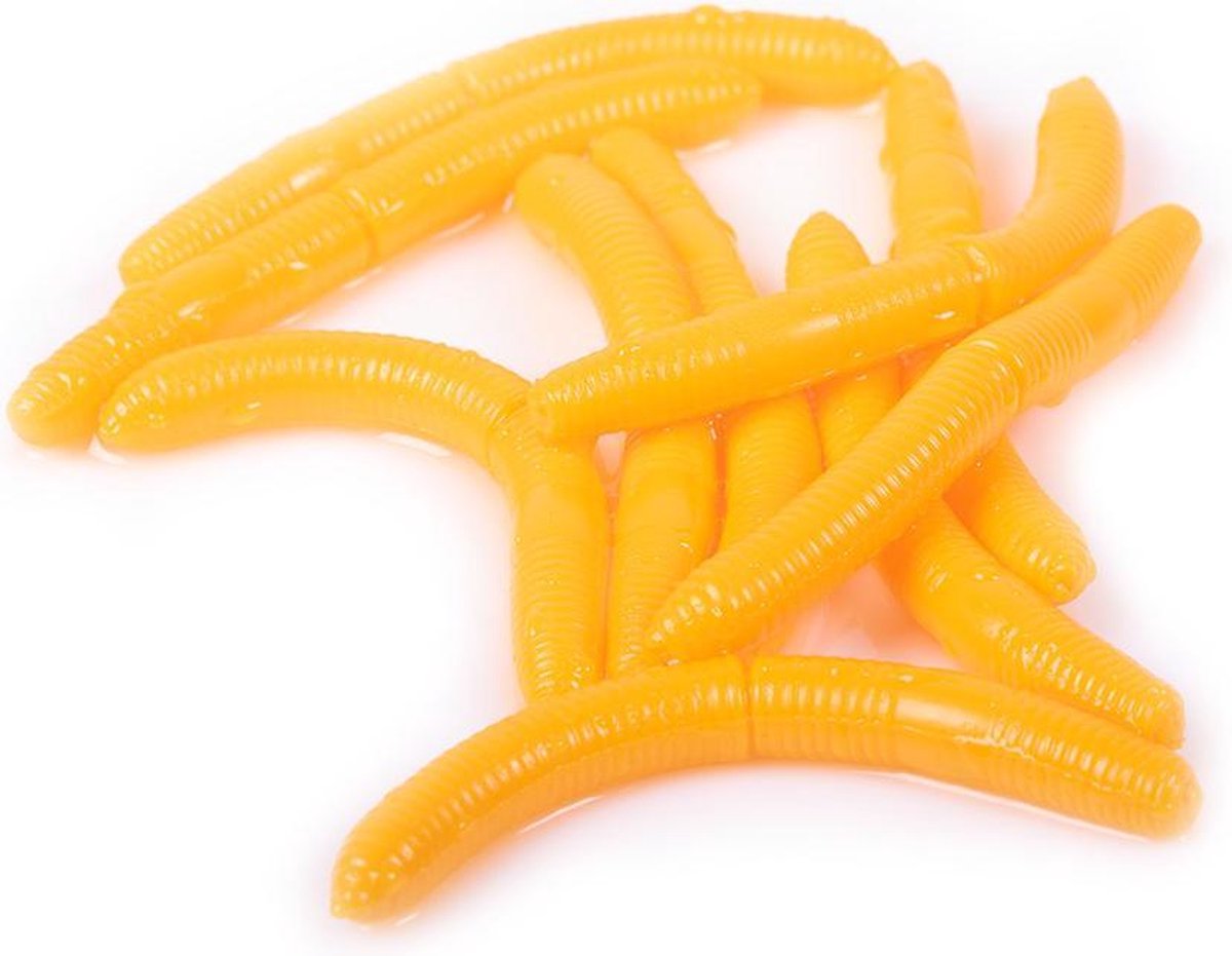Libra Lures Fatty D'Worm - Dark Yellow - 6.5cm - 10 Stuks - Geel