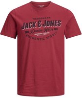 Jack & Jones T-shirt Jjelogo Tee Ss O-neck 2 Col Aw21 No 12189734 Red Dahlia/slim Mannen Maat - S