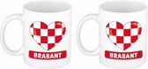 Set van 2x stuks hartje Brabant mok / beker 300 ml - Brabantse koffiebeker