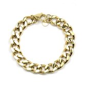 Armband Gourmet Chain Goud | 18 karaat gouden plating | Staal | Schakelarmband - 19 cm verstelbaar | Buddha Ibiza