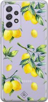 Casimoda® hoesje - Geschikt voor Samsung A52 5G - Lemons - Backcover - Siliconen/TPU - Geel