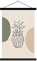 Porte-affiche avec affiche - Affiche scolaire - Fruits - Ananas - Pastel - 40x60 cm - Lattes noires