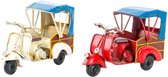 Voertuig DKD Home Decor TukTuk Decoratief Metaal (2 pcs) (11.5 x 5.5 x 7.5 cm)