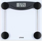 LIVOO DOM426N- Elektronische weegschaal - Dienblad van gehard glas en LCD-scherm - Weegt tot 180 kg - Schaalverdeling op 100 gr