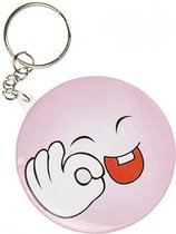 sleutelhanger smiley junior 5,8 cm roze