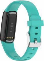 Turquoise Silicone Band voor Fitbit Luxe - Small | Verstelbaar met Gespsluiting | Watchbands-shop.nl | 1 Jaar Garantie | Polsomtrek 140-200mm | Makkelijk te Bevestigen
