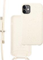 Coverzs Bio silicone case met koord geschikt voor Apple iPhone 11 Pro - wit