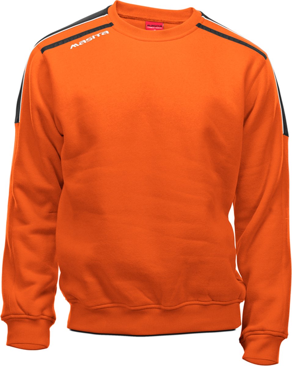 Masita | Striker Sweater - Ronde hals - Duurzaam Materiaal - oranje/zwart - S
