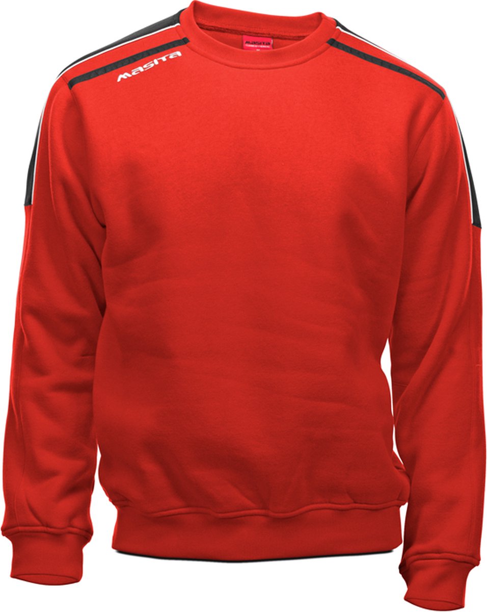 Masita | Striker Sweater - Ronde hals - Duurzaam Materiaal - rood/zwart - XXXL