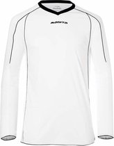 Masita | Sportshirt Heren Lange Mouw - Striker Voetbalshirt Fitness Shirt- Hardloopshirt Heren - Wedstrijdshirt - sneldrogend - WHITE/BLACK - XXL