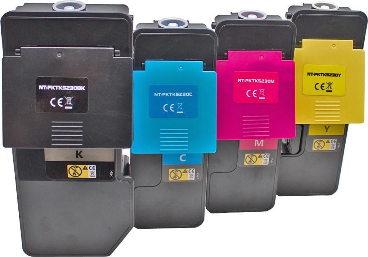 Set 4x ABC huismerk toner geschikt voor Kyocera TK-5220 voor Ecosys M5521 M5521cdn M5521cdw P5021 P5021cdn P5021cdw M 5521cdn M 5521cdw P 5021cdn P 5021cdw TK5220 TK-5220K TK-5220C TK-5220M TK-5220Y