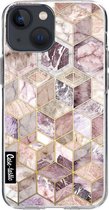 Casetastic Apple iPhone 13 mini Hoesje - Softcover Hoesje met Design - Blush Quartz Honeycomb Print