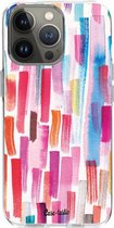 Casetastic Apple iPhone 13 Pro Hoesje - Softcover Hoesje met Design - Colorful Strokes Print