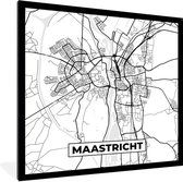 Fotolijst incl. Poster - Kaart - Maastricht - Zwart - Wit - 40x40 cm - Posterlijst