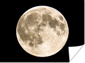 Close-up van de volle maan poster 80x60 cm - Foto print op Poster (wanddecoratie woonkamer / slaapkamer) / Nacht Poster